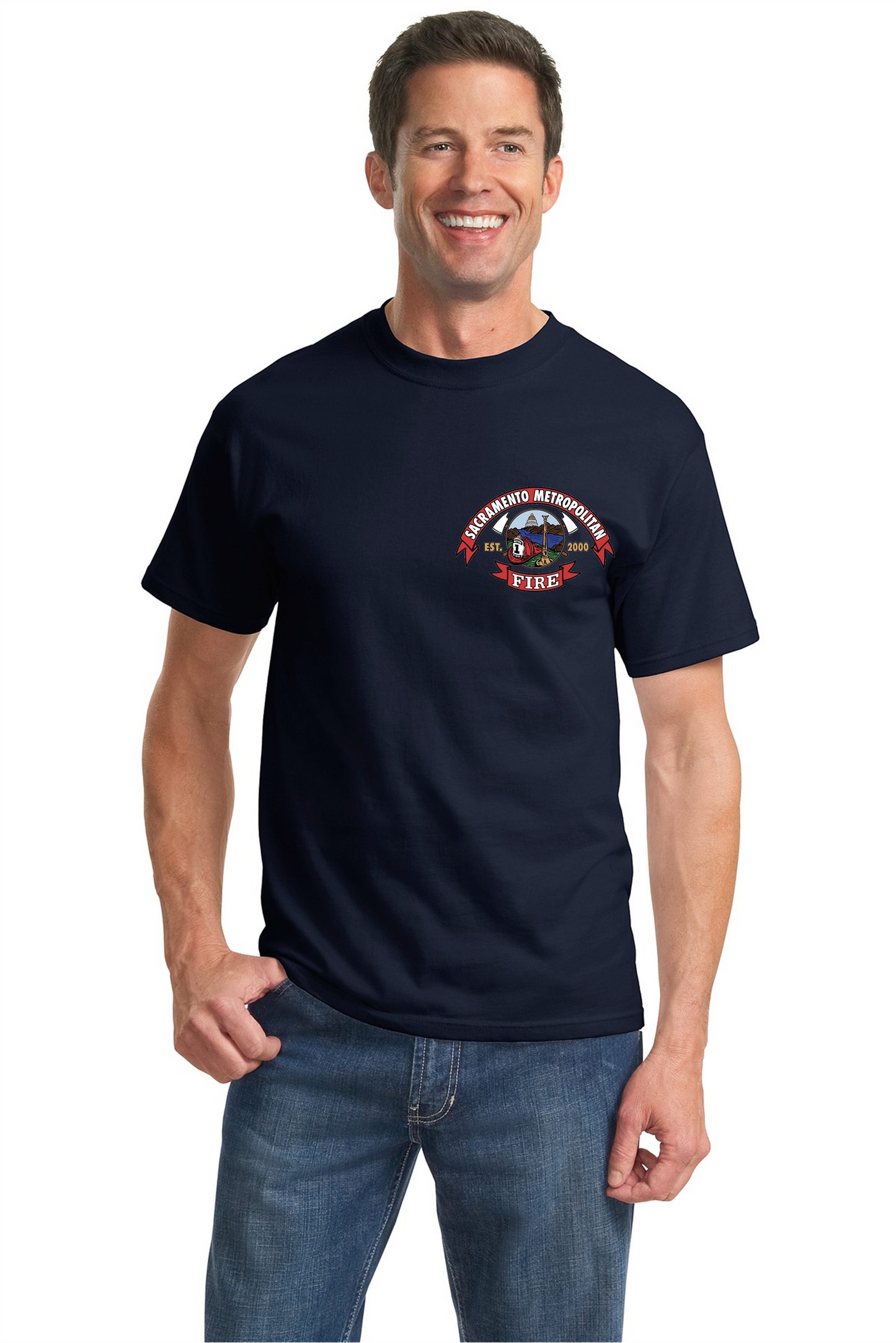 100% Cotton T-shirt - Original Metro Logo + Social Media Logo